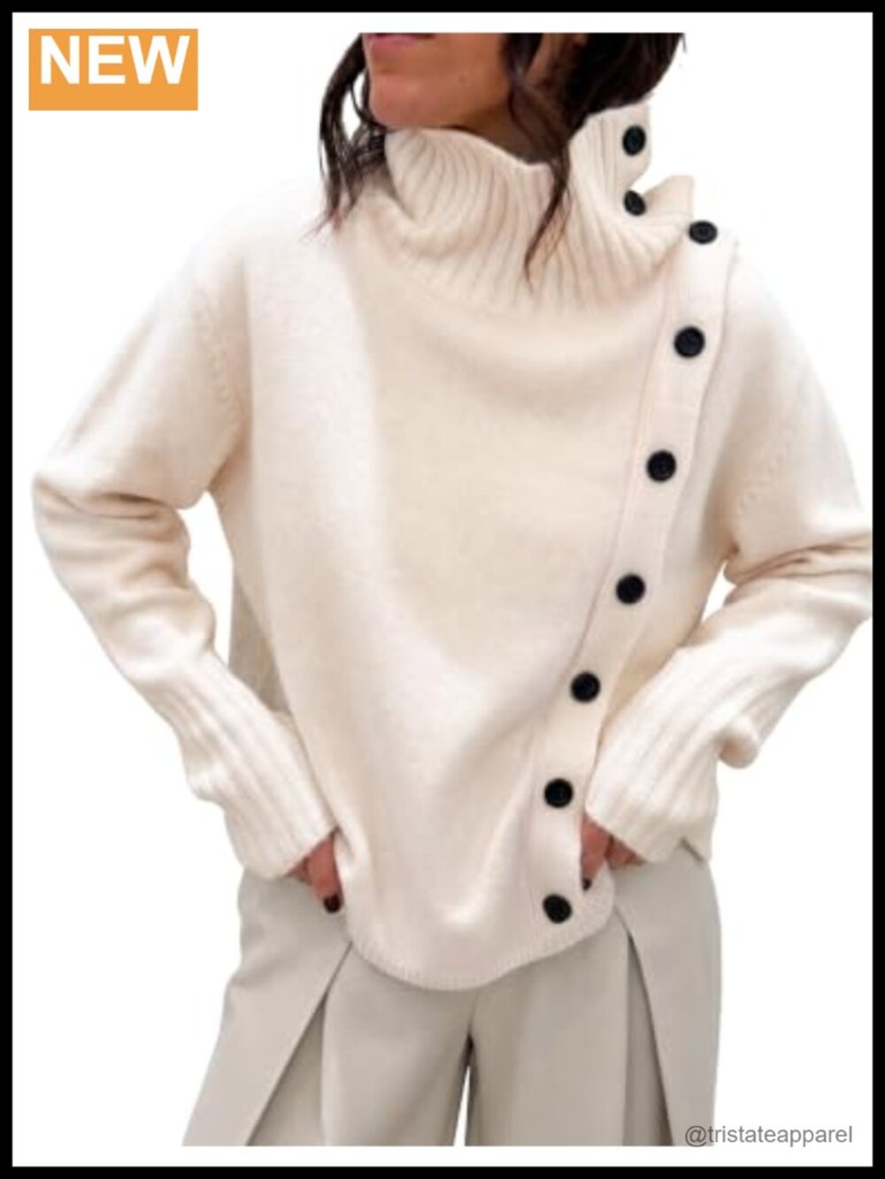 Womens Turtleneck Sweater Cozy Knit Pullover Oversized Top